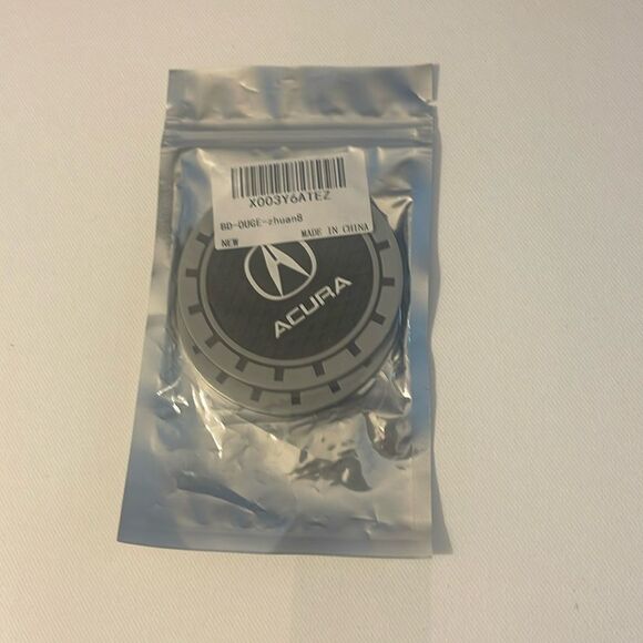 Acura car cup Coasters in black and gray. Set of 2 NWT - Picture 4 of 4
